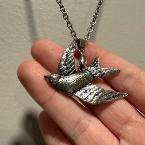 Silver Bird Pendant Necklace